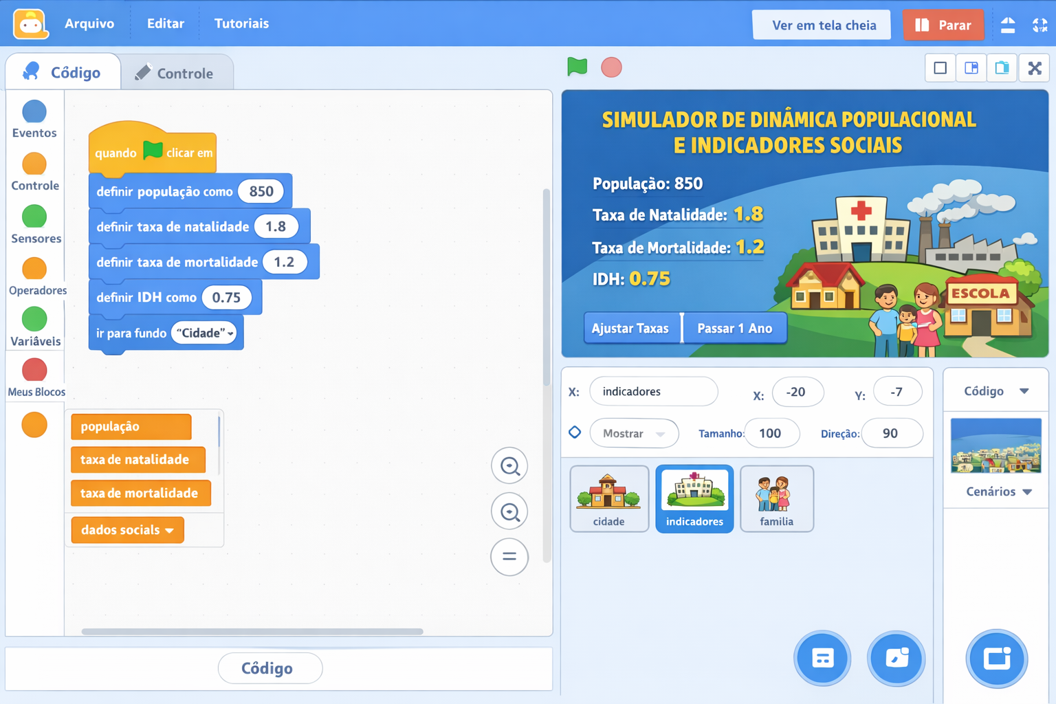 Simulador de dinamica populacional