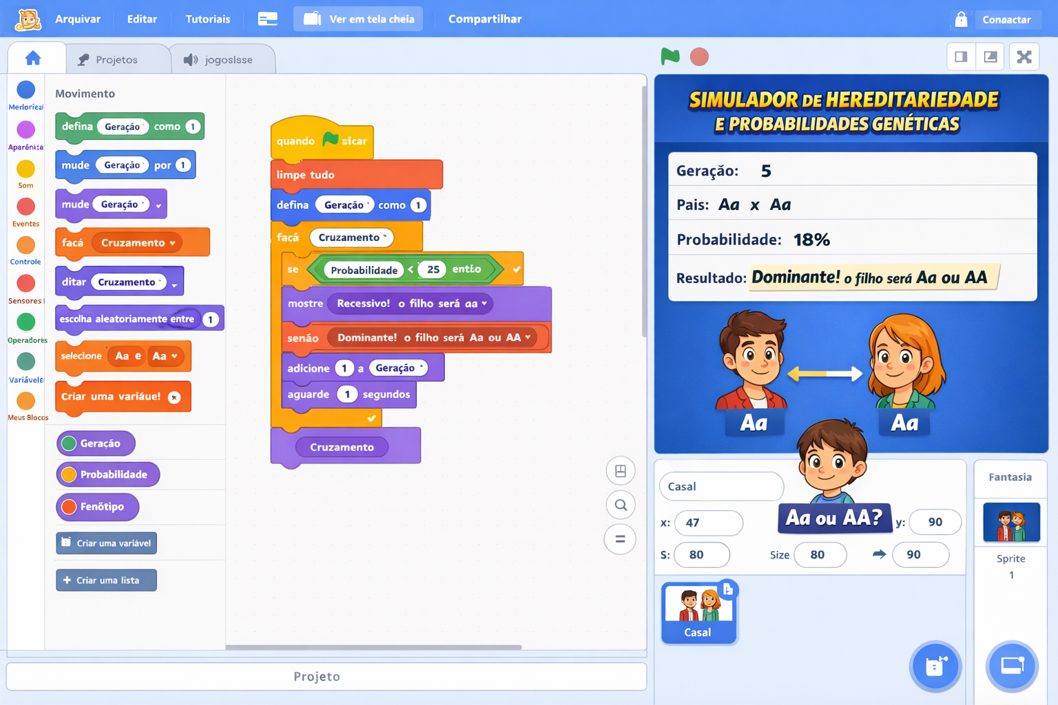 Simulador de hereditariedade