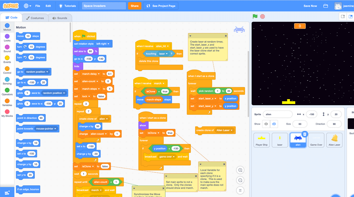 Interface do Scratch
